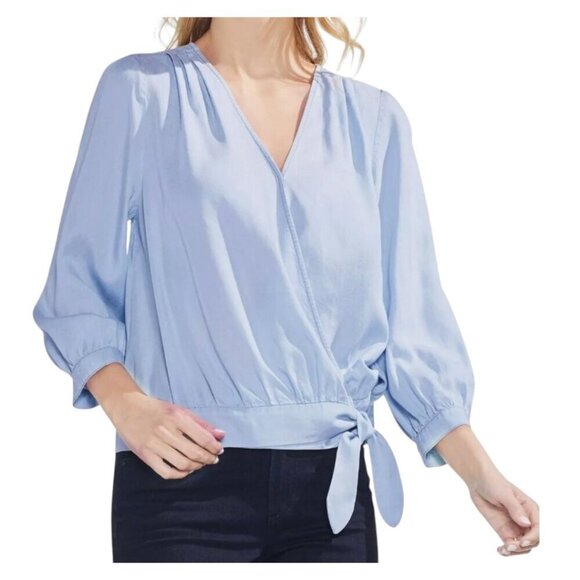 Vince Camuto Side Tie Surplice Top I Size:L - Picture 1 of 13